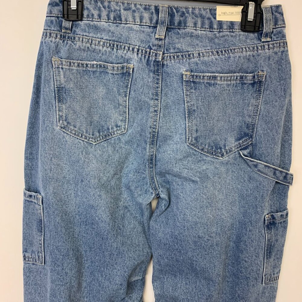 Ban-Jara Jeans high-rise wide leg cargo minor distressing Womens SZ 3 NWT - Picture 6 of 12